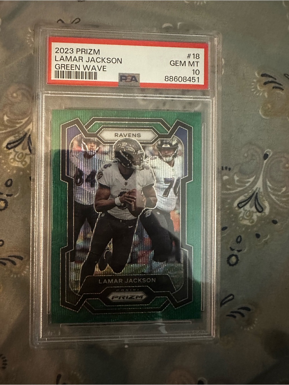 2023 Lamar Jackson Green Wave Graded Football Card - PSA 10